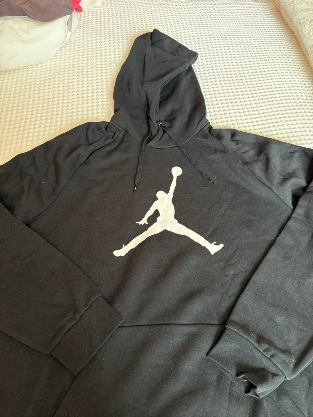 Jordan Black Hoodie with White Jumpman Graphic